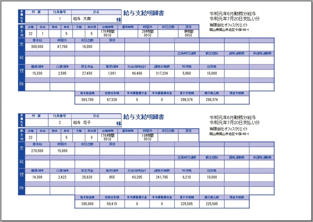 給与明細書類